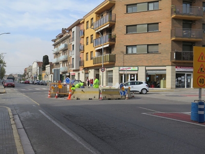 Rotonda provisional de l'avinguda de Cal Rubió