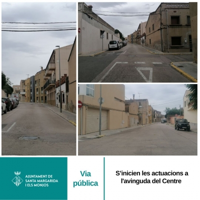 s'inicien les obres a l'avinguda del Centre 